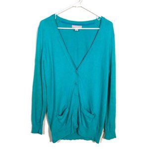 Banana Republic Turquoise v-neck cardigan sweater